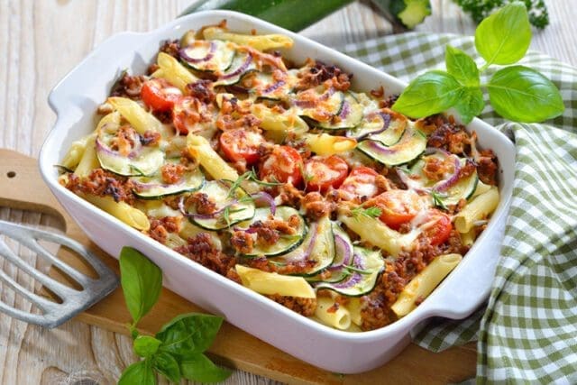gratin de pates courgettes et viande hachèe gratin de pates courgettes et viande hachèe
